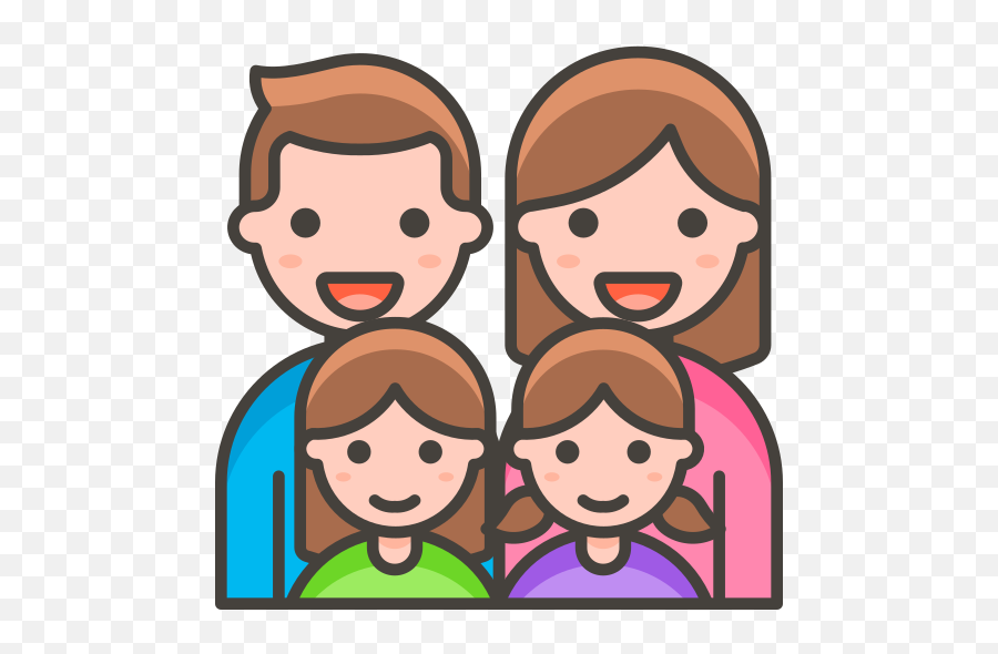 Icono Familia Hombre Mujer Chica Gratis De 780 Free - Family Icon Two Girls Emoji,Emoji De Mujer