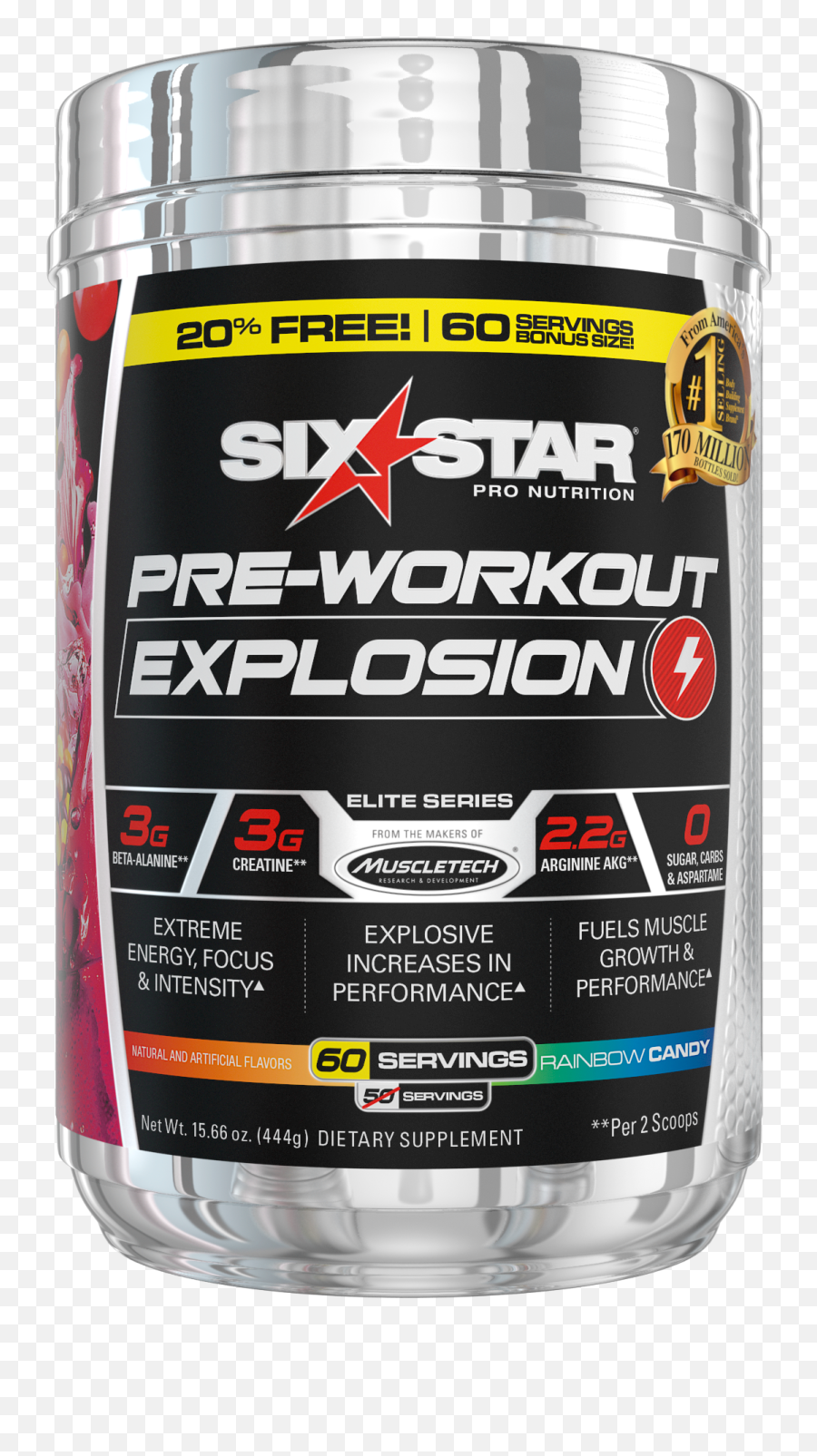Elite Series Explosion Pre Workout Powder Extreme Energy Focus And Intensity For Better Workouts Rainbow Candy 60 Servings - Walmartcom Six Star Pre Workout Explosion Walmart Emoji,Work Emotions Rims