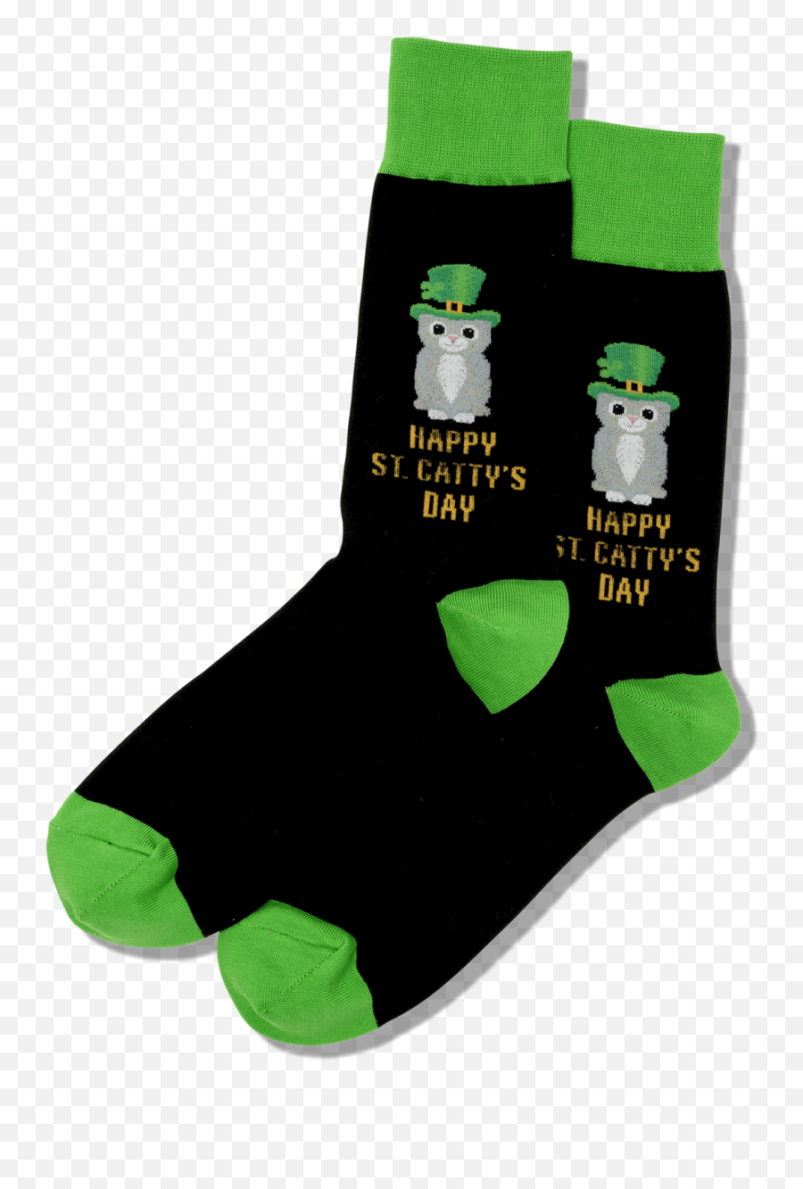 Menu0027s Happy Saint Cattyu0027s Day Socks - Black Unisex Emoji,Black Male Happy Birthday Emojis