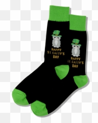 Menu0027s Happy Saint Cattyu0027s Day Socks - Black Unisex Emoji,Black Male Happy Birthday Emojis