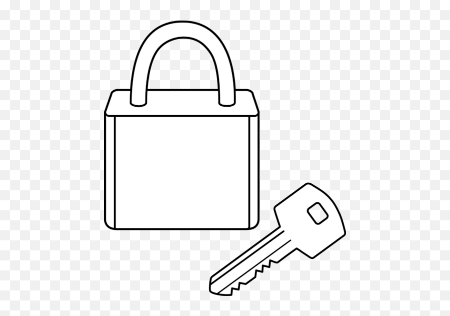 Free Lock Clipart Black And White - Outline Images Of Lock And Key Emoji,Padlock Emojis Iphone