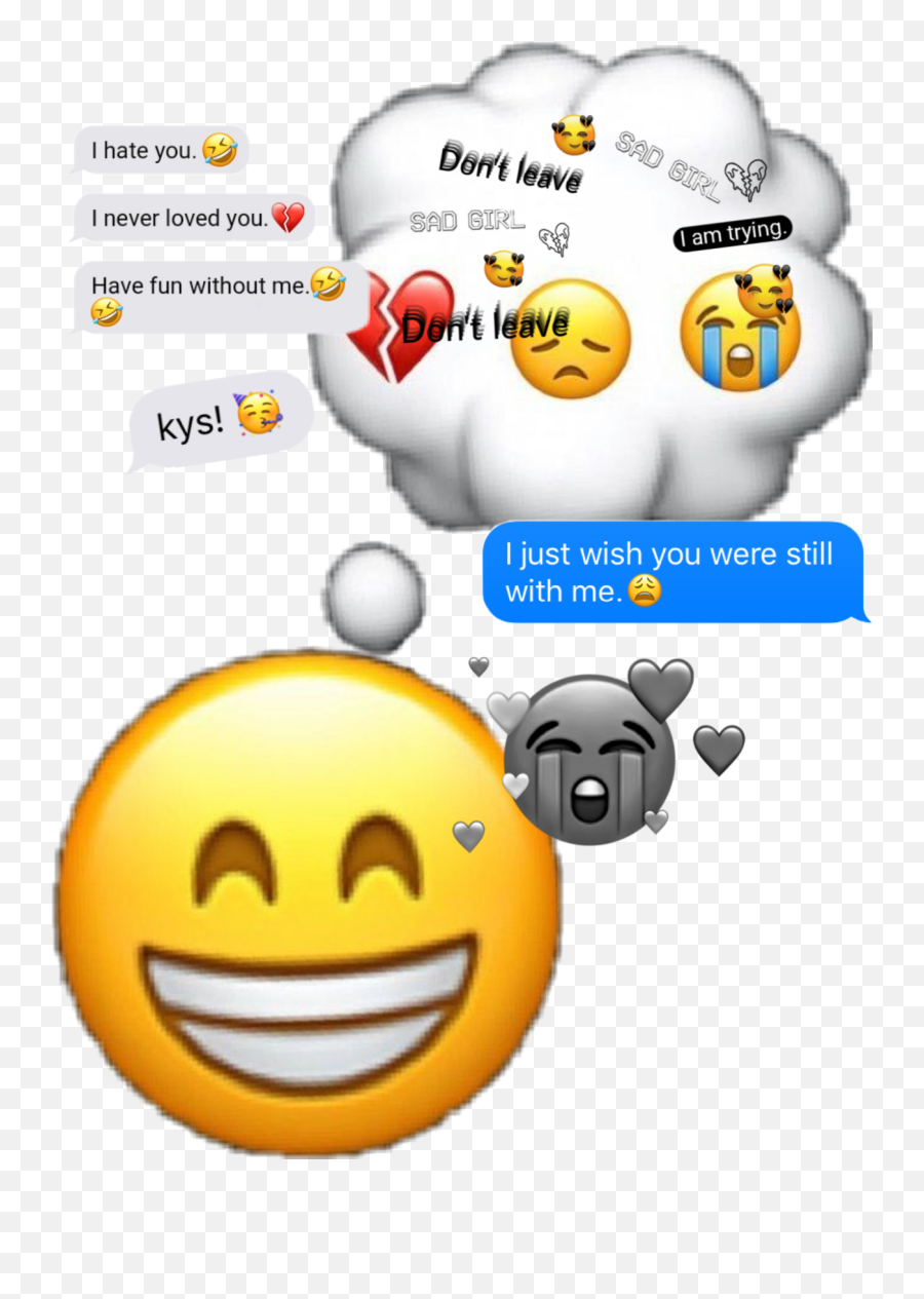 Sad Sticker - Fake Happy Emoji,Kys Made Of Emojis