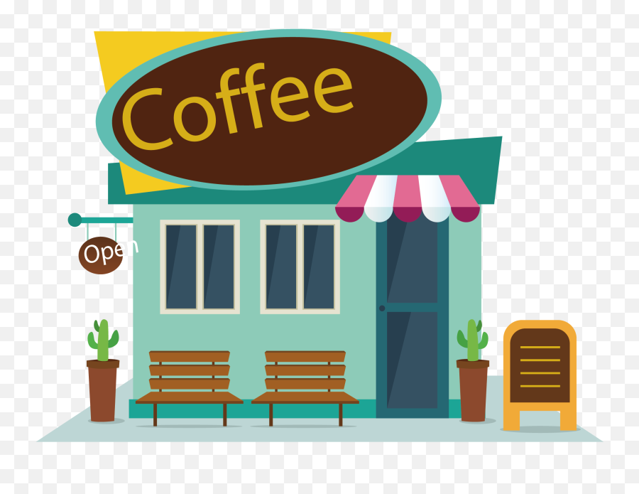 Download Shop Map Coffee Food Fast Vector Cafe Clipart Png Emoji,Girl Emoticon Coffee