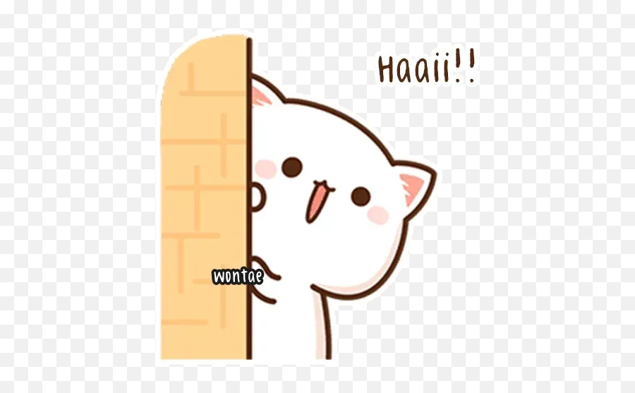 Mochi Mochi Peach Cat Whatsapp Stickers - Stickers Cloud Language Emoji,Kawaii Buff Cat Emoticon