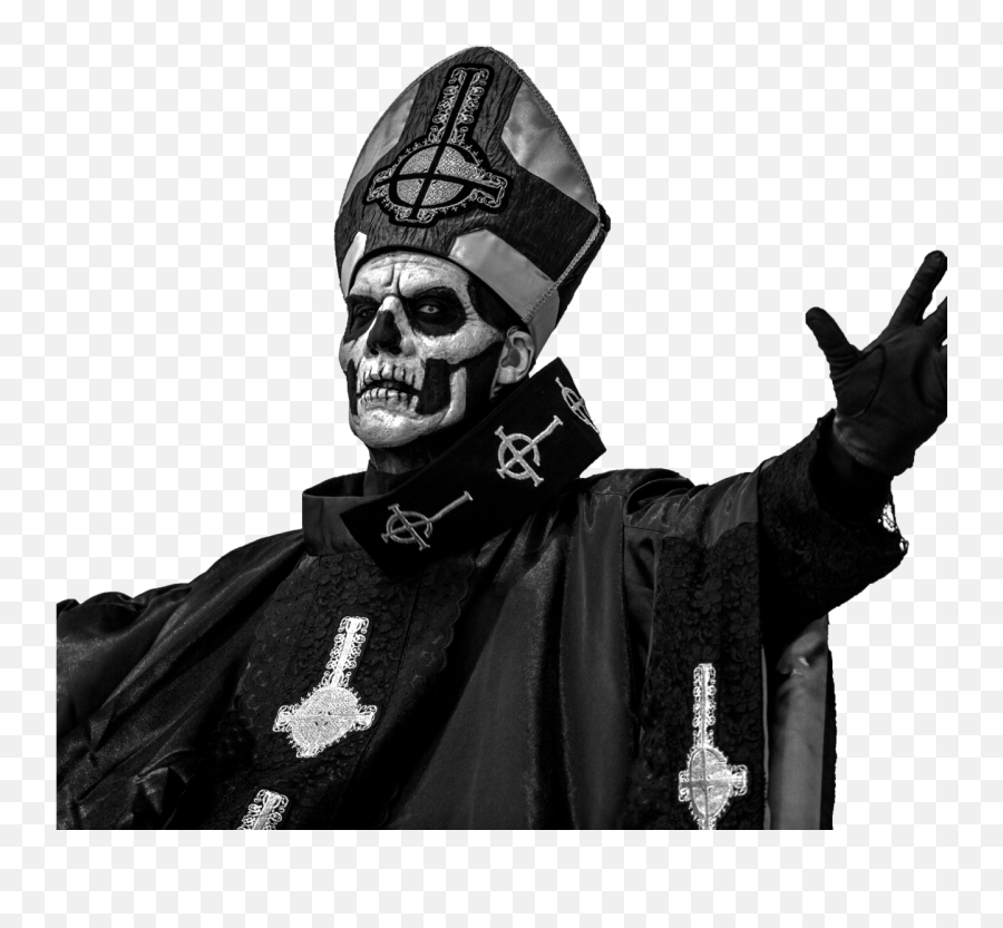 Download Transparent Ghost Clip Art Black And White Library - Papa Emeritus Black And White Emoji,Emoji Halloween Costume Target