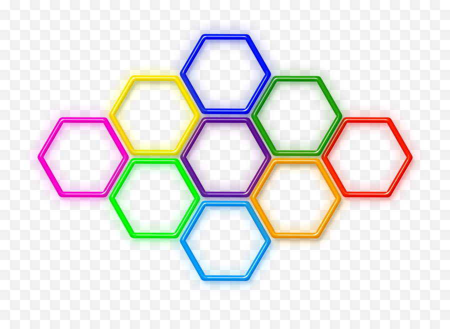 Neon Hexagon Sticker - Group Of Hexagons Emoji,Hexagon Emoji