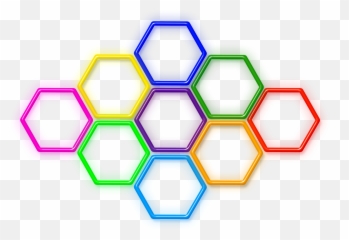 Neon Hexagon Sticker - Group Of Hexagons Emoji,Hexagon Emoji