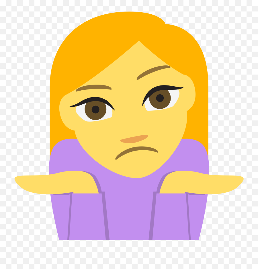 Person Shrugging Emoji Clipart - One Emoji,Shrug Emoji