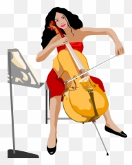 Girl With Double Bass As An Illustration Free Image Download Emoji,Cello Emoji Copy And Paste