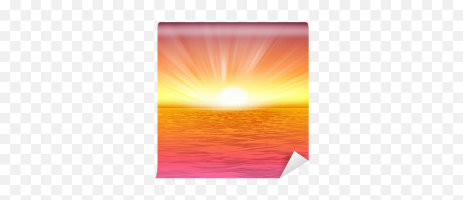 Wall Mural Beautiful Sea Background Rising Sun - Pixersus Emoji,Ocean Emoji