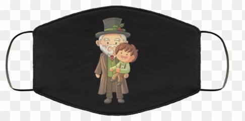 Christmas Carol Scrooge With Tiny Tim - Face Masks With Inspirational Quotes Emoji,Emoji Christmas Carols