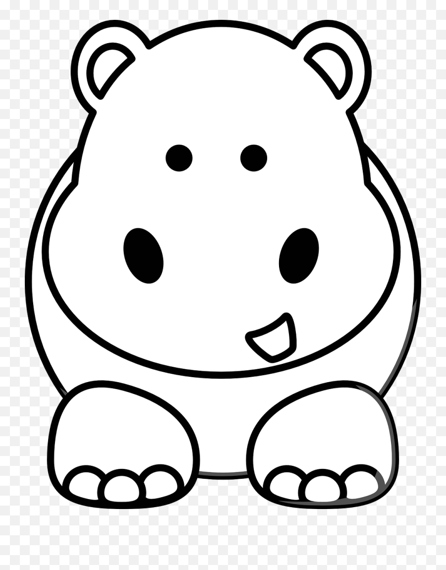 Cartoon Hippo Coloring Pages Cartoon Hippo At Printable - Outline Drawing Of Hippo Emoji,Hippopotamus Emoji