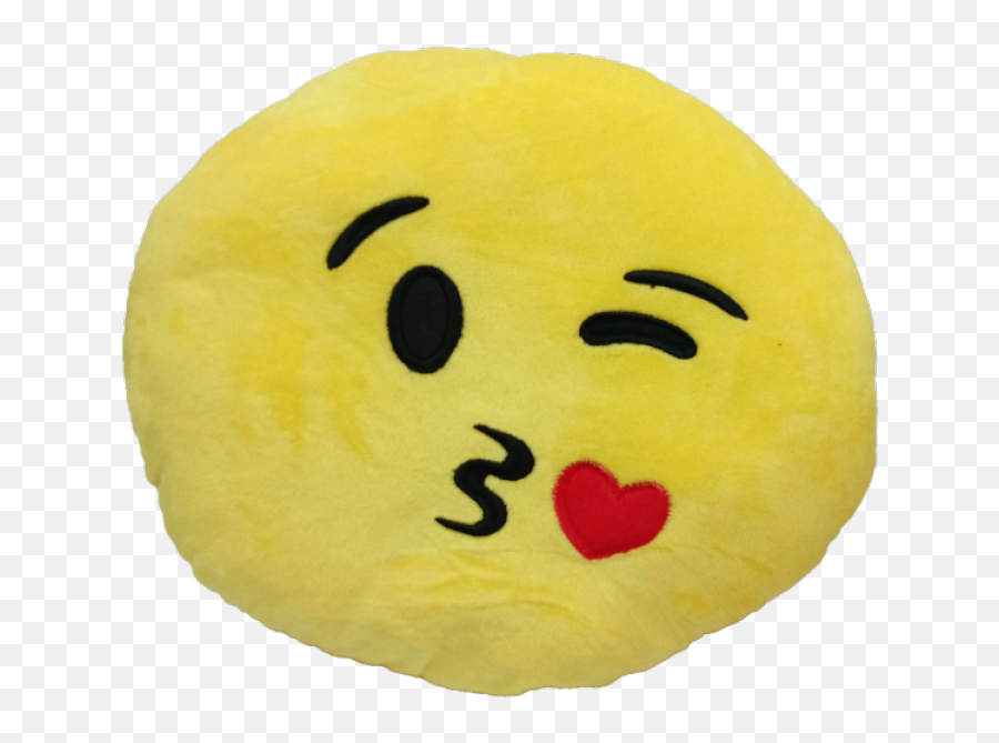 Cute Yellow Emoji Cushion Pillow Soft Plush Round Toy 30cmkiss - Happy,Emoji Pillows For Sale