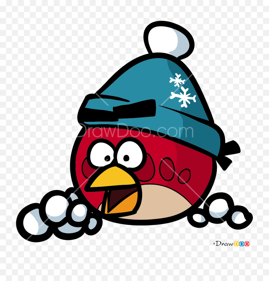 Draw Red Angry Bird Christmas Cartoons - Angry Birds Christmas Red Emoji,Angry Bird Emoji