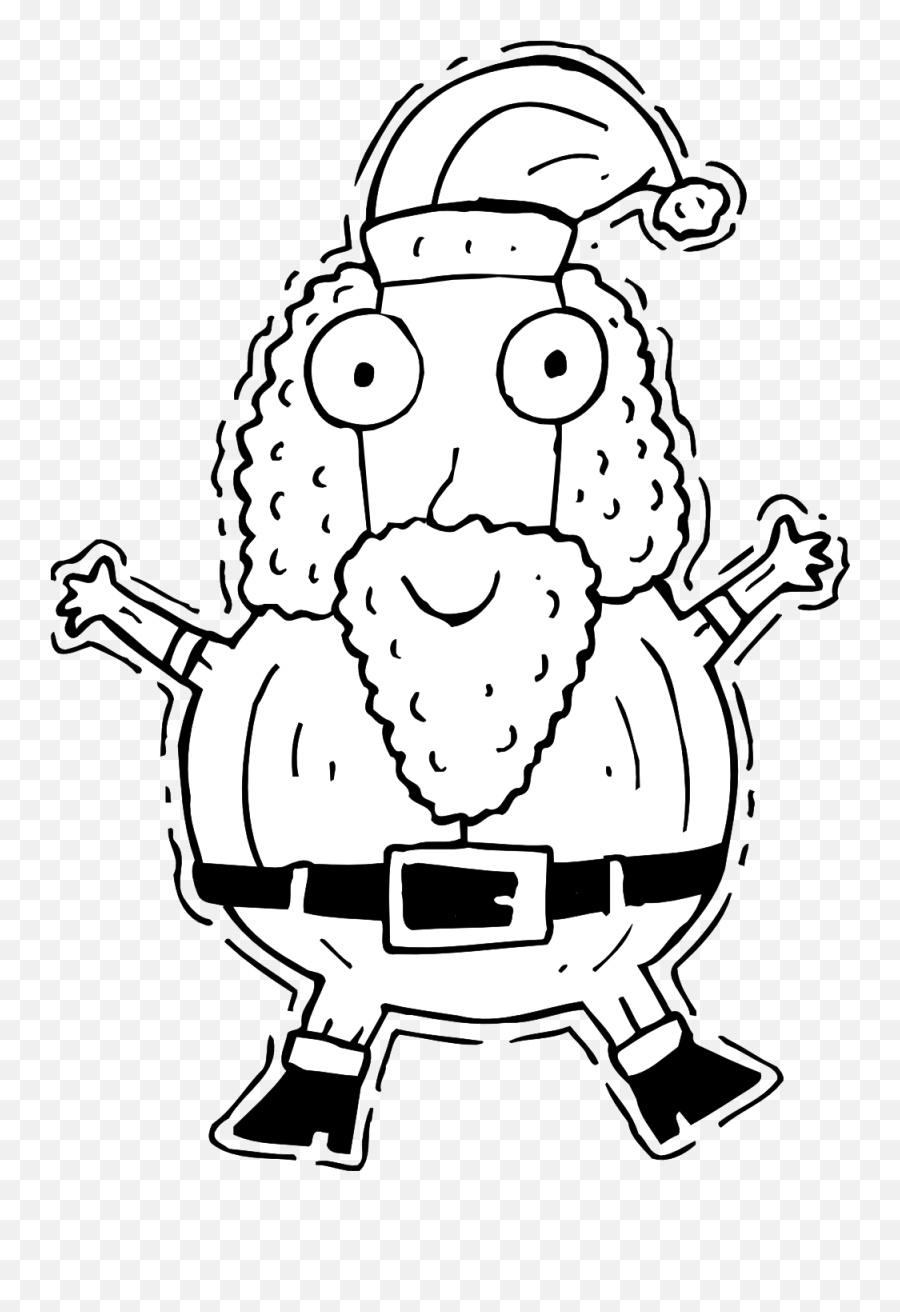 Free Santa Clipart Black And White - Santa Claus Funny Png Emoji,Black Santa Emoji Png