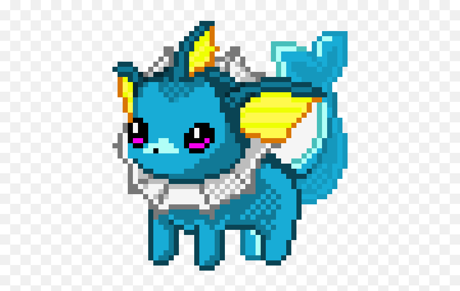 Vaporeon Pixel Art Png Transparent Png - Vaporeon En Pixel Art Emoji,Undertale Emoji Keyboard