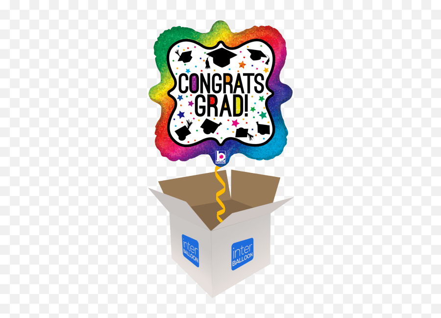 Graduation Helium Balloons Delivered In The Uk By Interballoon - Papa Birthday Balloons For Dad Emoji,Grad Hat Emoji