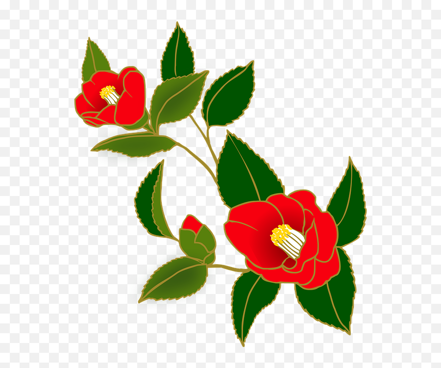 Camellia Flowers Red Japanese Style Winter - Japanese Emoji,Japanese Flower Emoji