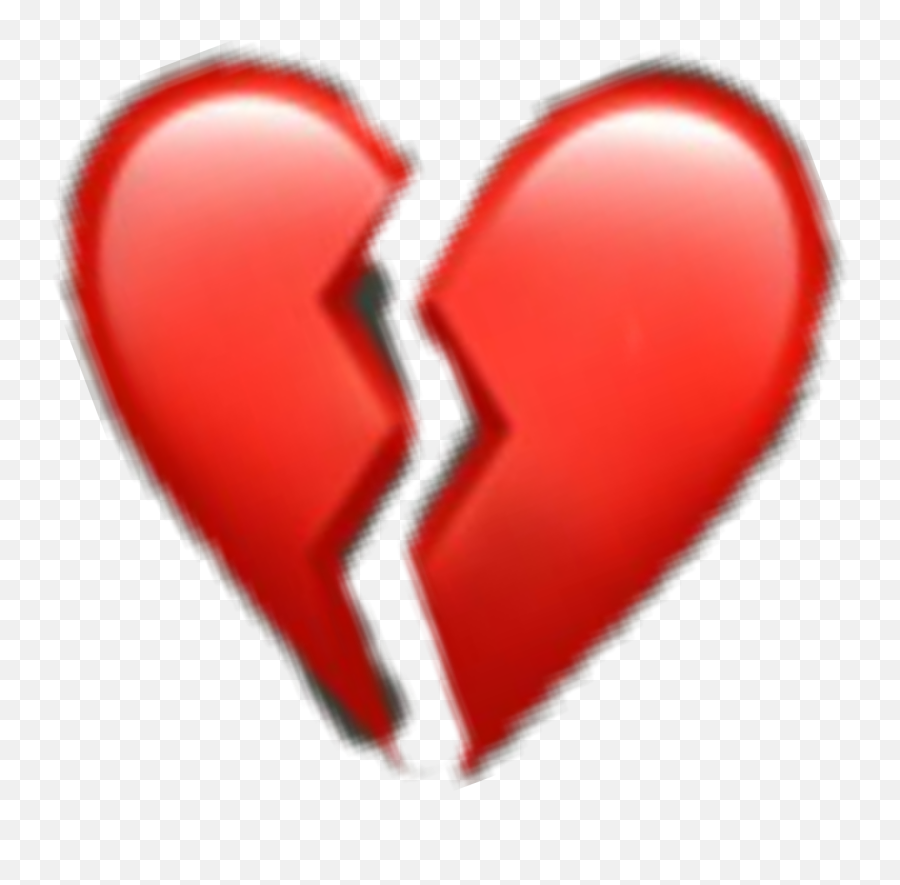Heart Broken Red Emoji Sticker By Hello - Broken Heart Emoji Transparent,Hello I Love You Emoji