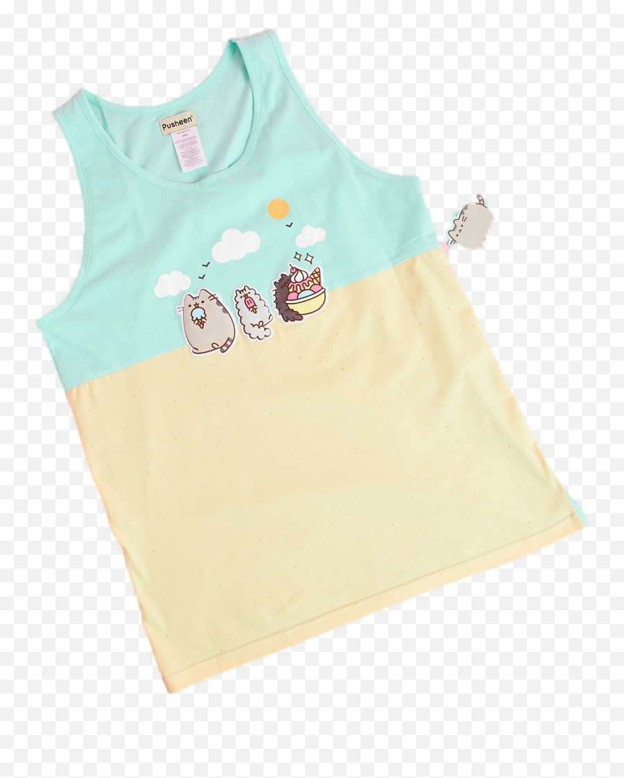 Summer Pusheen Transparent Background - Sleeveless Emoji,Pusheen Scooter Emoji