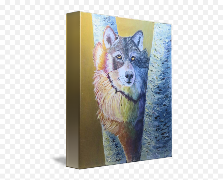 Wildlife Fantasy Wolf Painting Emoji,Trees Emotion Paintings