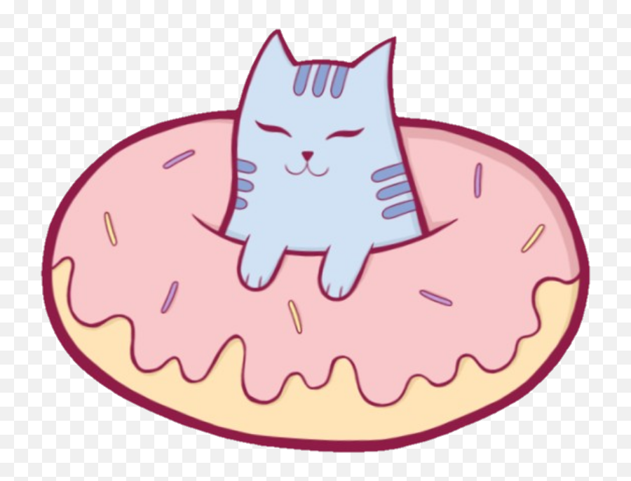 Neko Donut Yum Cute Sweet Kittylove - Cat In Donut Emoji,Neko Emoji