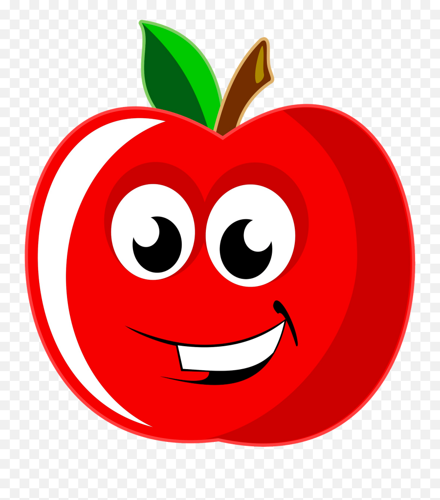 Smiling Apple Clipart - Apple Photos For Kids Emoji,Apple Emoticon Face Images