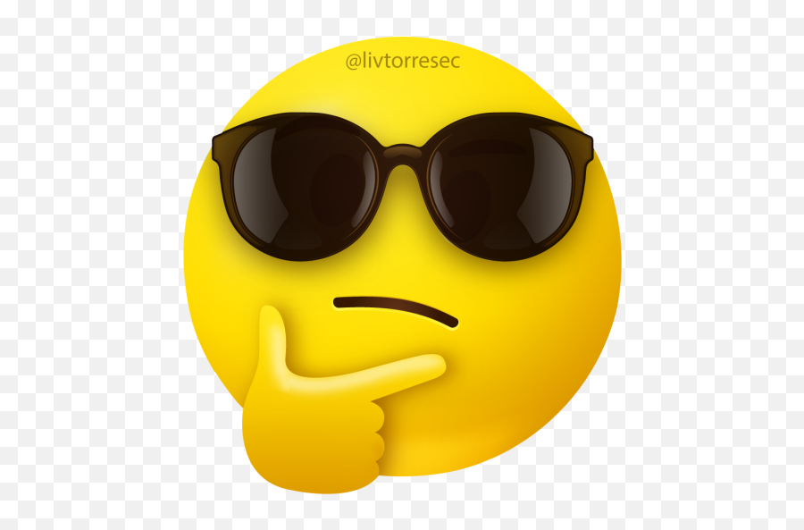 Sticker Maker - Thinking Emoji With Sunglasses,Hmm Emoji With Glasses