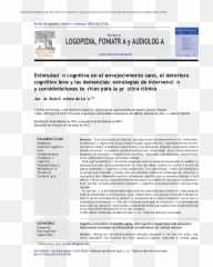 Pdf Estimulación Cognitiva En El Envejecimiento Sano El - Document Emoji,Emotion De De X Demencia