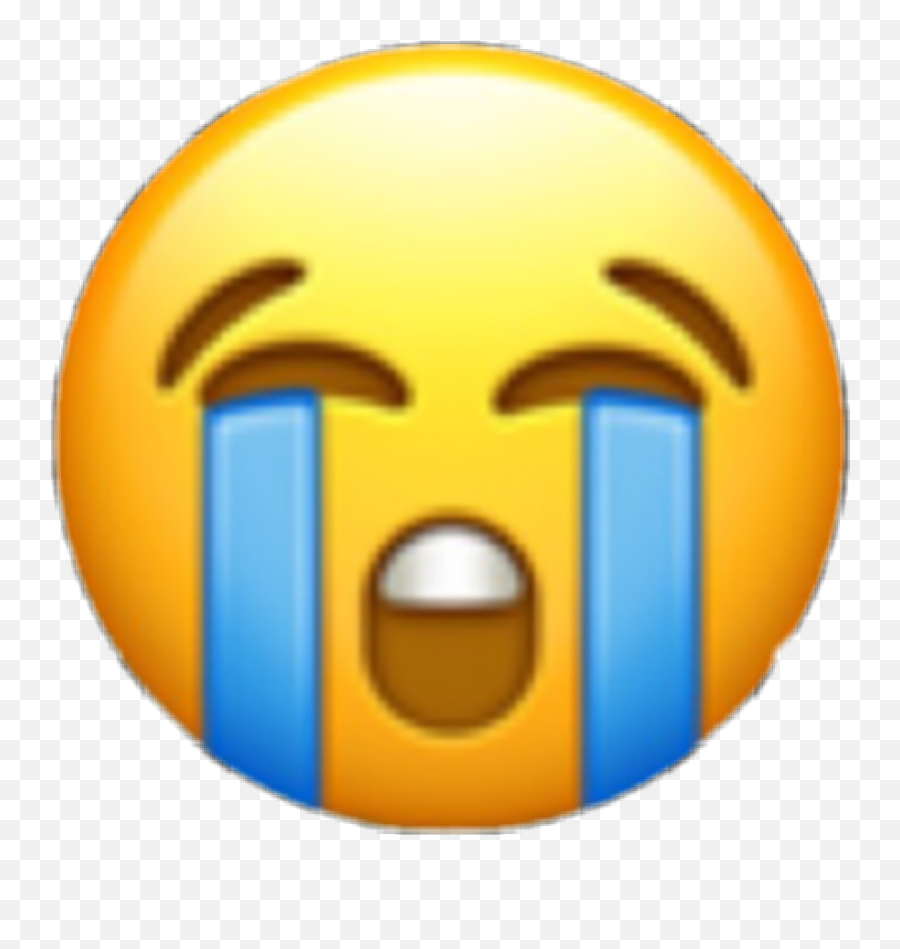 Sad Emoji Triste Sticker By Andreamercadogil - Iphone Crying Emoji Transparent,Emoji Triste