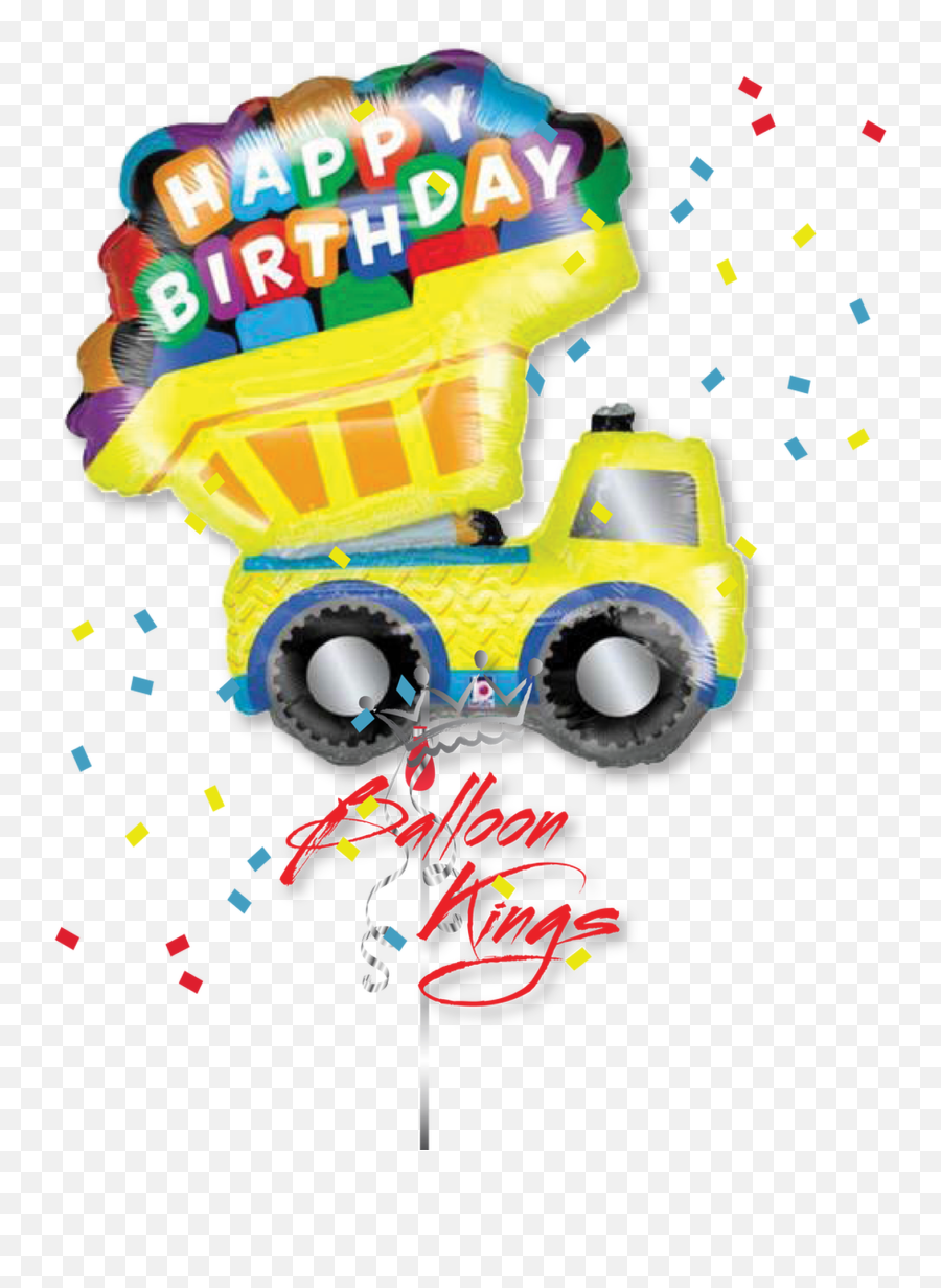 Happy Birthday Truck - Happy Birthday Dumptruck Balloon Emoji,Truck Of Emojis Smiley Faces