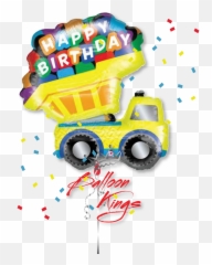 Happy Birthday Truck - Happy Birthday Dumptruck Balloon Emoji,Truck Of Emojis Smiley Faces