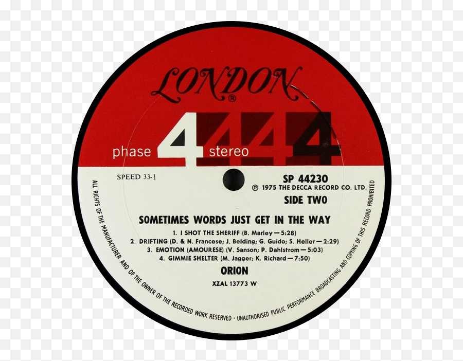 Orion - Sometimes Words Just Get In The Way 1975 Us Guit Solid Emoji,Album Credits Emotion