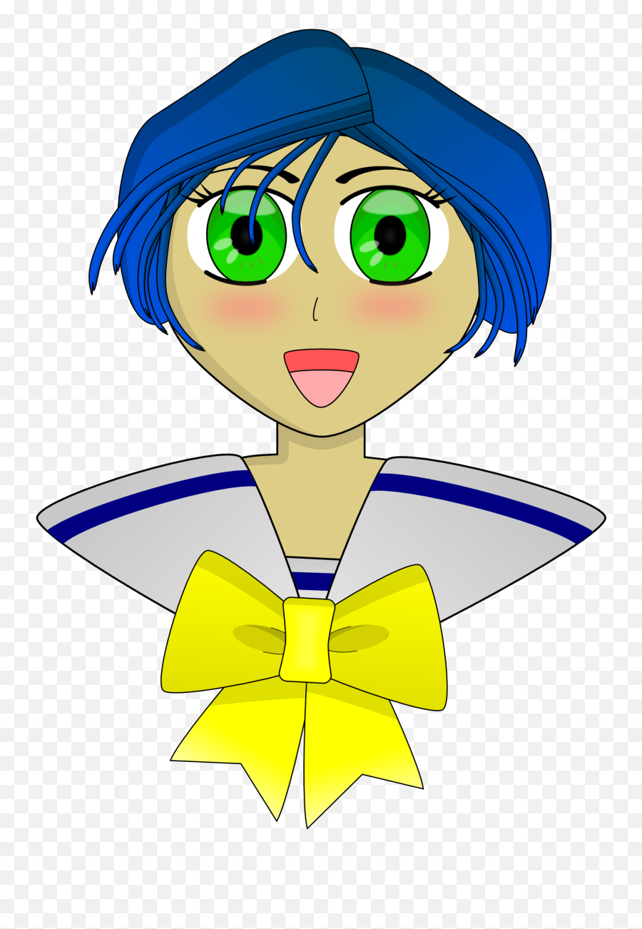 Cartoon Girl With Blue Hair And Green Eyes Free Image Download Emoji,Emotions Of A Women Cartoon]