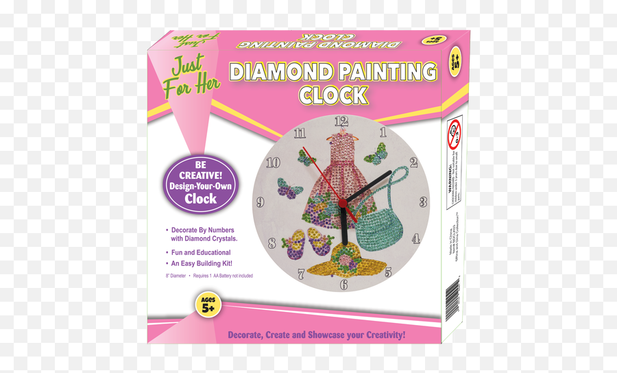 Rina And Dina Floral Diamond Painting Clock - Double Play Emoji,Diamond Emotion Cards