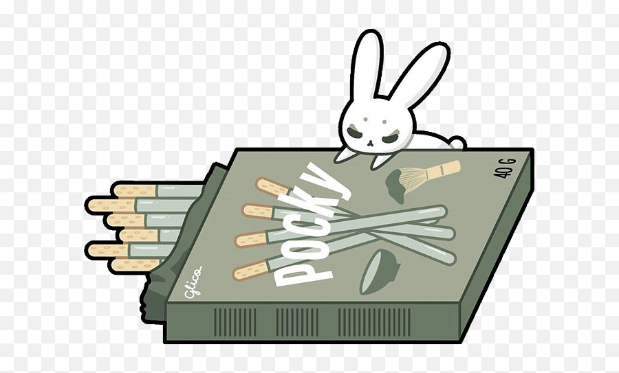 Pocky Matcha Sticker - Domestic Rabbit Emoji,Matcha Emoji