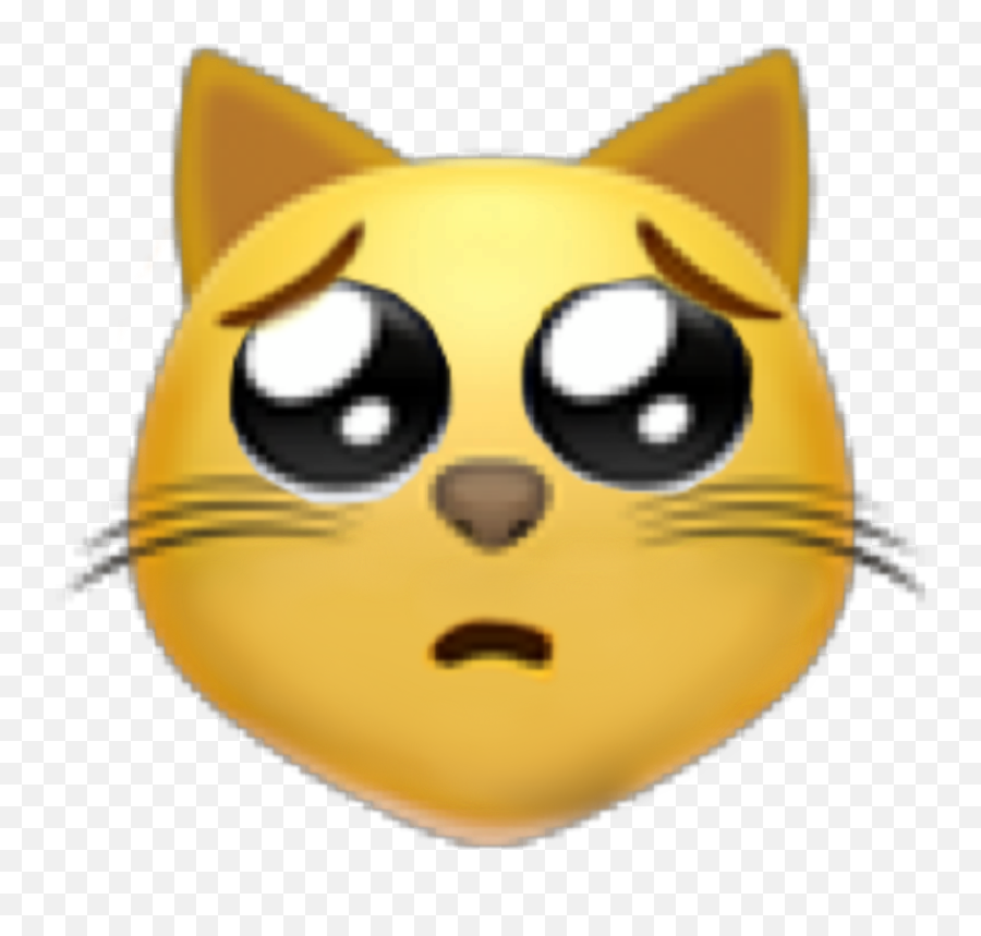 Emoji Cat Sad Edit Like Sticker Follow - Happy,Sad Cat Emoji