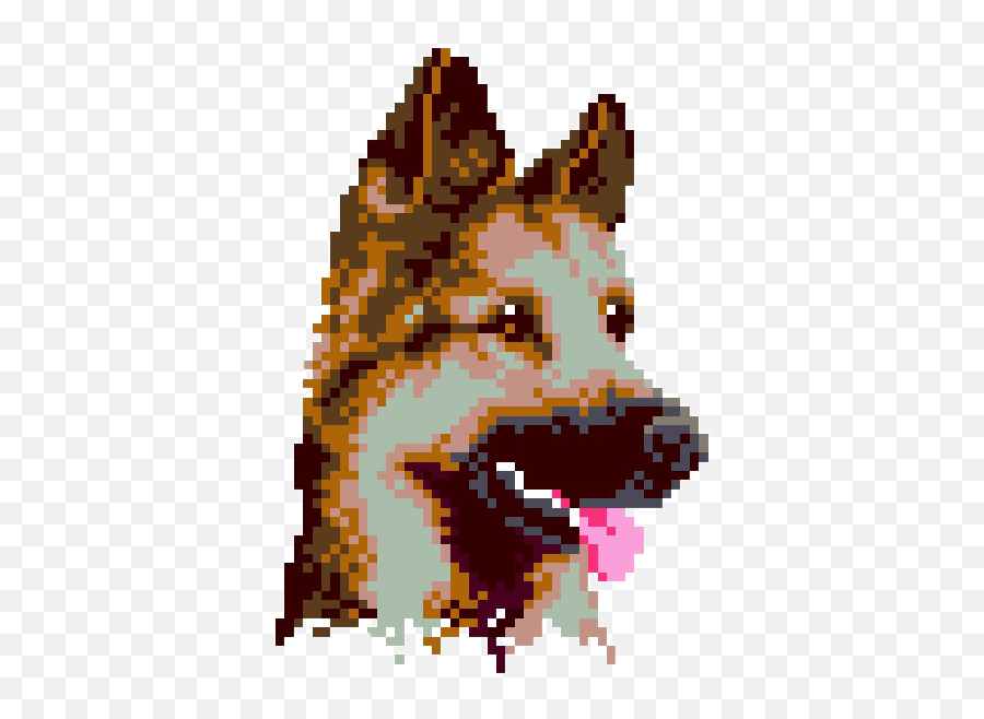 Germanshepherd Pixel Pixelart Dog - Pixel Dog German Shepherd Emoji,Spreadsheet Pixel Art Emoji