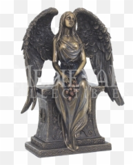 Bronze Angel With Roses Sitting On A - Statue Emoji,Sculpture Emotion
