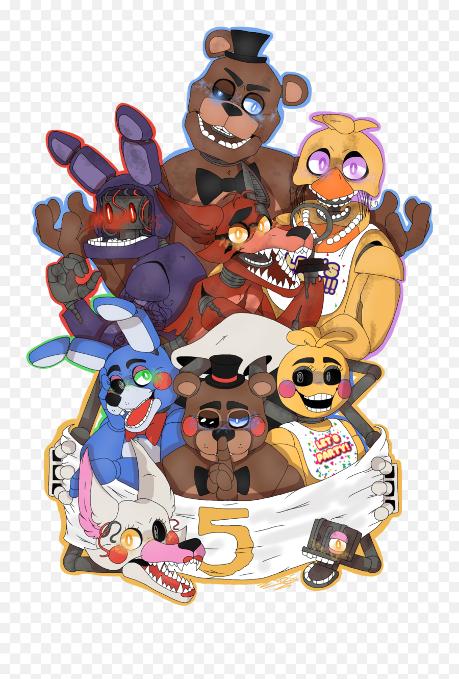 Plastic Gang And The Boomer - Withered Freddy By Rainb0we Emoji,Grug Emoji