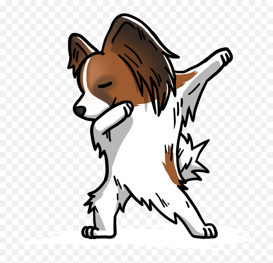 Funny Dabbing Papillon Dog Dab Dance Art Print By Barktrends - Papillon Dog Papillon Art Emoji,Emoji Pop Level 60