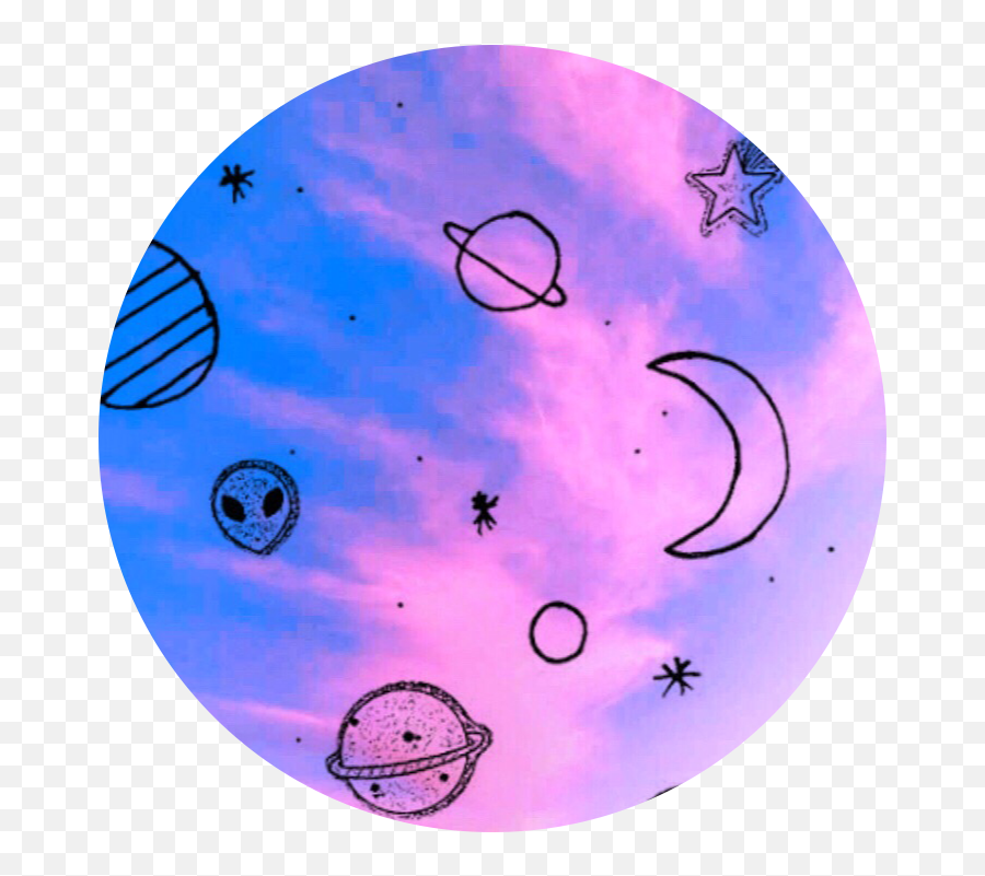 Galaxy Alien Space Circle Sticker By - Aesthetics Picsart Circle Background Emoji,Alien Emoji Background Tumblr