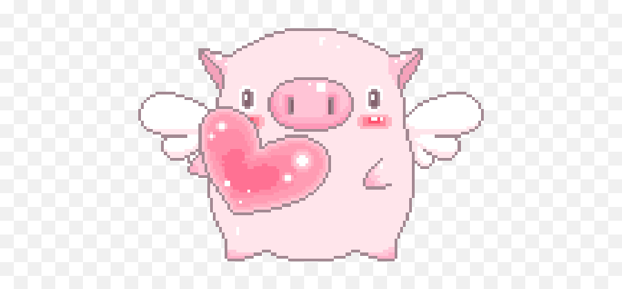 Dashaoink On Scratch - Pig Heart Cute Gif Emoji,Pig Kawaii Emoticon