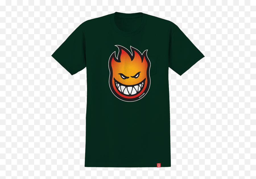 Spitfire Bighead Fade Fill Shirt - Forest Green Emoji,A Flame Emoticon
