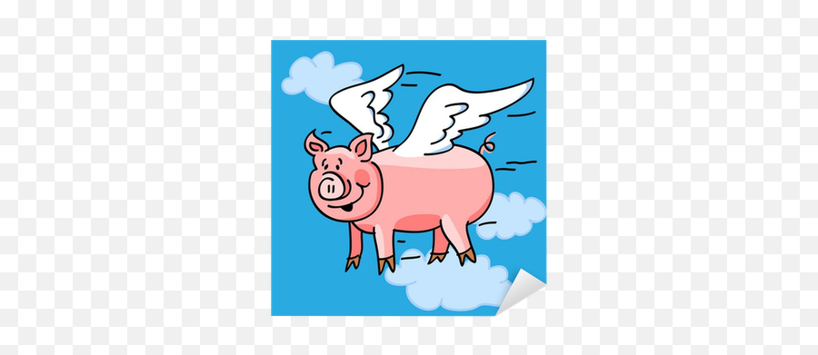 Flying Pig Sticker U2022 Pixers - We Live To Change Emoji,Cute Pig Emoticon