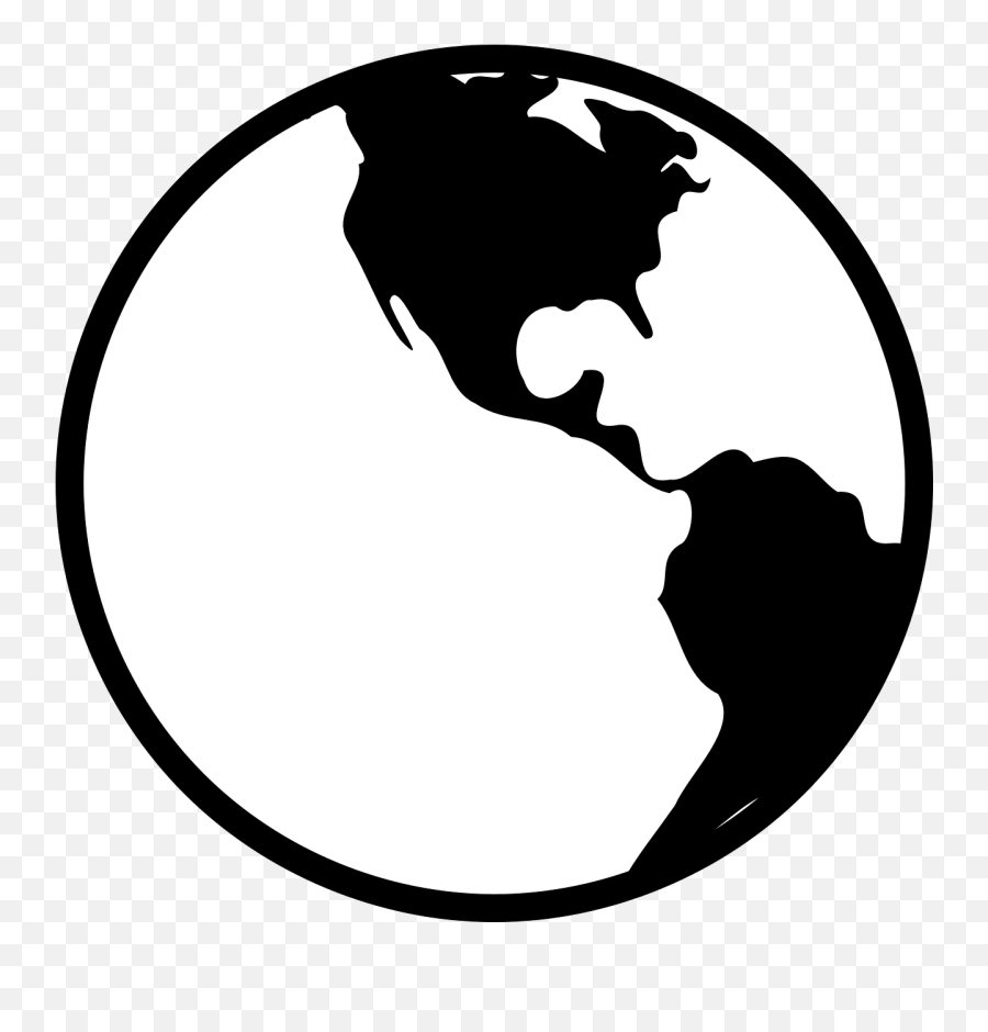 Globe World Earth Black White Png Picpng Emoji,Phone Black And White Emoji