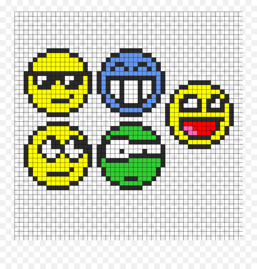 Pony Bead Patterns - Pixel Art Smiley Face Emoji,Emoji Perler Bead