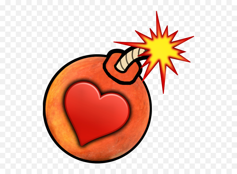The Peach Bomb 625 Right - Heart Bomb Transparent Png Emoji,Peach Emoji No Background