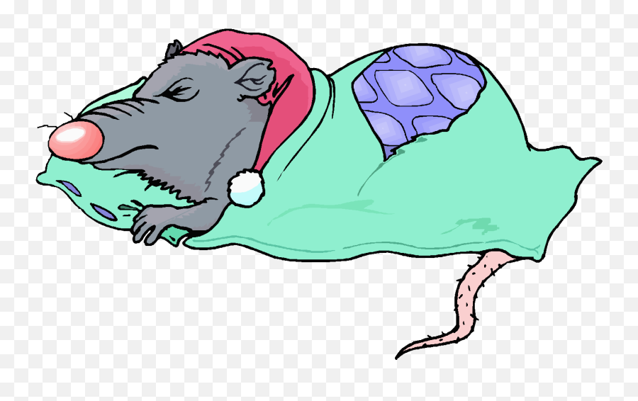 Clip Art 8 Hours Of Sleep - Rat In Bed Cartoon Emoji,69 Rat Emoji