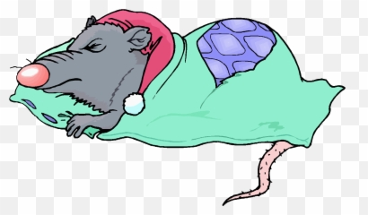 Clip Art 8 Hours Of Sleep - Rat In Bed Cartoon Emoji,69 Rat Emoji